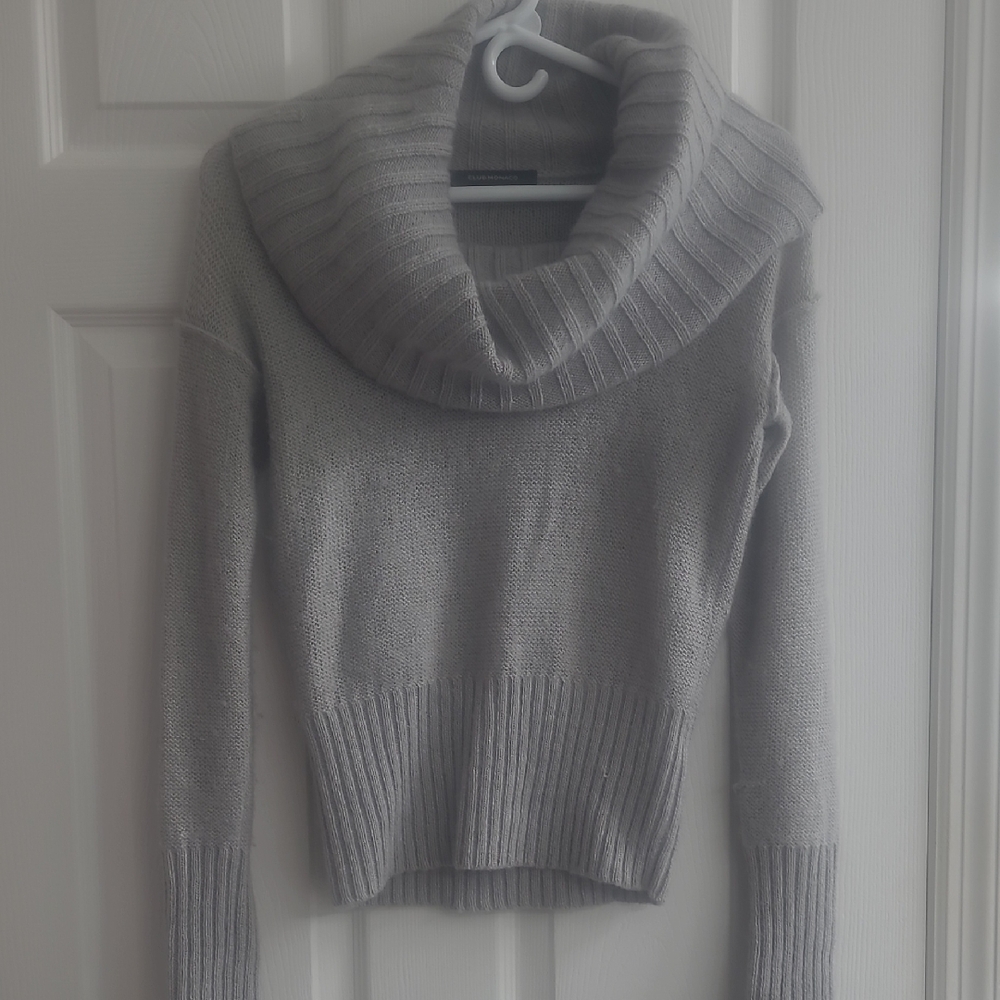 Club Monaco Light Gray Cowl Neck Sweater